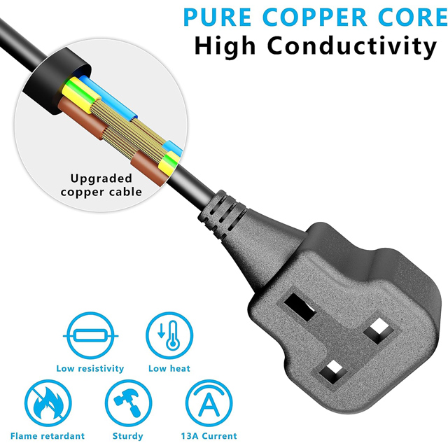 5m Outdoor Extension Cable 13A - Waterproof Garden Power Lead