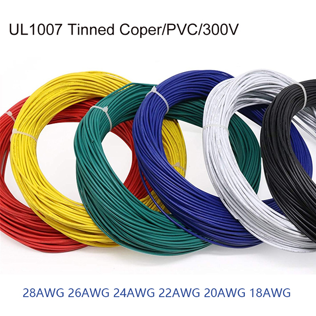 UL1007 PVC Wire 18-26AWG Tinned Copper Cable for Electronics