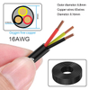 UL 2464 22AWG16AWG 3C Oxygen-Free Copper Wire Flexible Cable for LED Strip Installations 