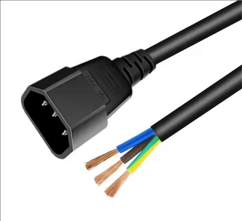 1.5mm² H05VV-F PDU Power Cable 1.8m (6ft) - IEC320 C13 To Stripped Wires 5cm - Full Copper AC Extension Cord for Server/Data Center