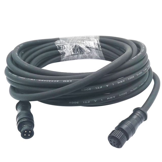 M12 Waterproof Extension Cable 4-Pin 18AWG IP67 - PVC/Rubber Wire for Car, Truck, Boat, Outdoor LED Strips