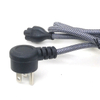 90-Degree Angled NEMA 5-15P To C5 Power Cord with Nylon Braided Cable - US Standard 3-Prong