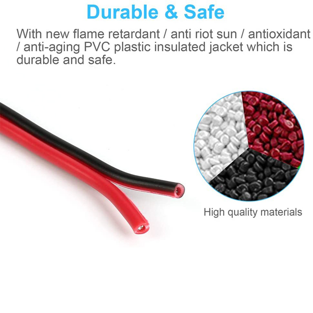 UL 2468 Insulation Red Black Electronic Parallel Wire Flexible Cable 26AWG ~18AWG