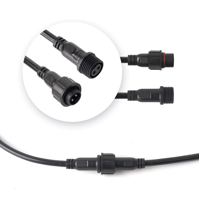 Full injection molded M12 connector male to female IP65 waterproof extension cable for Single Color 5630 5730 5050 etc LED Strip 22mm nut Big Size