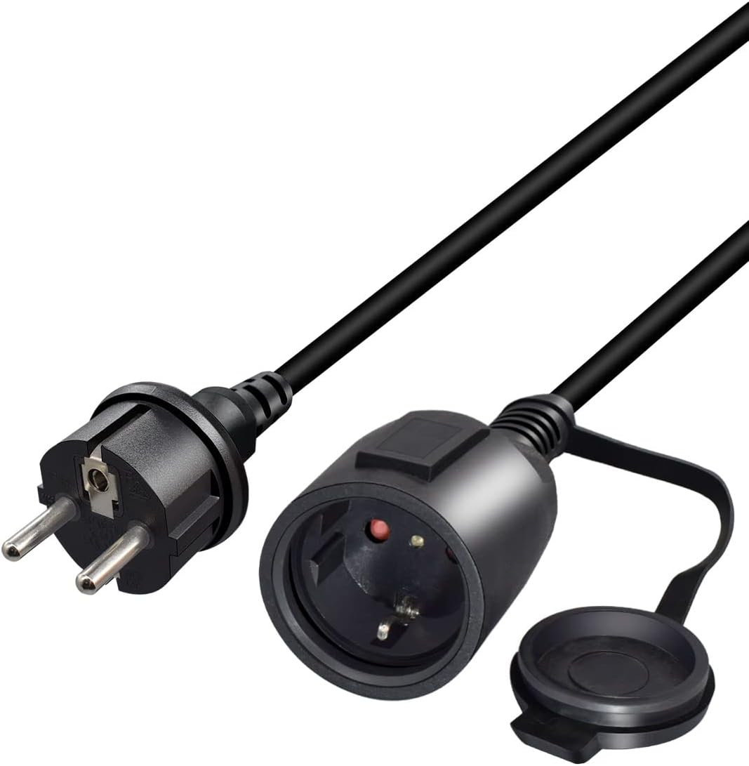 Schuko CEE7/7 Extension Cord 20m 16A 250V Waterproof H07RN Rubber