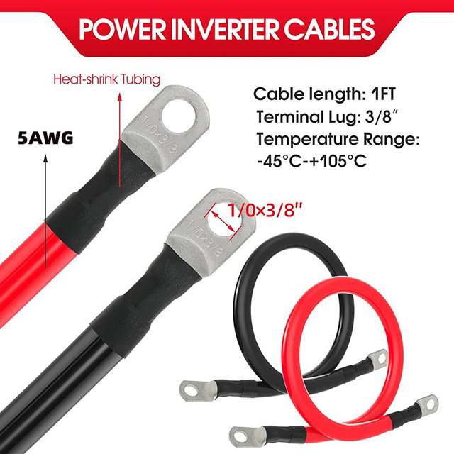 UL1015 5 AWG Battery Cables 5 Gauge Power Inverter Cables 