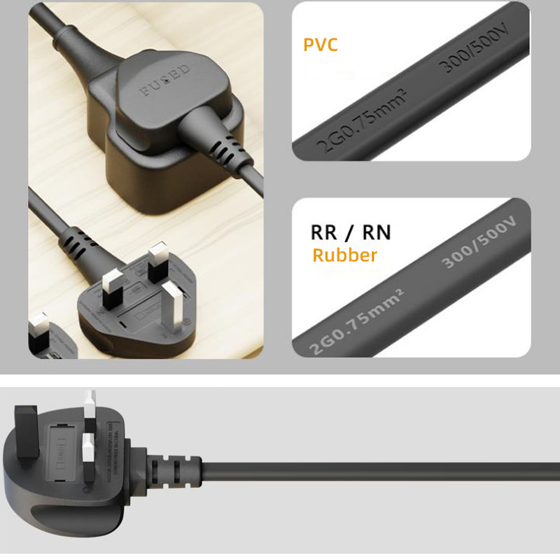 Custom BS1363 UK Power Cable | 250V 13A with Fuse | SABS/CE Certified