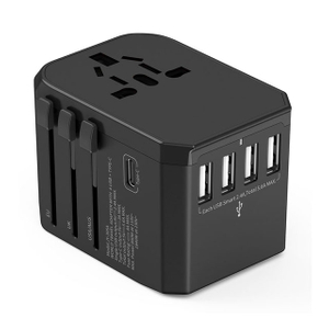 4USB 1 Type C Universal Travel Adapter Worldwide with USB C Pd Fast Charging