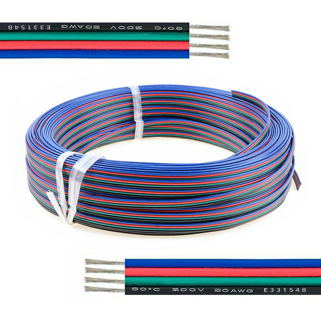 UL 1007 3PIN 4PIN 6PIN 20AWG Flexible Wire Cable Hook Up Wire for LED Strips 