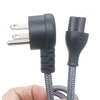 90-Degree Angled NEMA 5-15P To C5 Power Cord with Nylon Braided Cable - US Standard 3-Prong