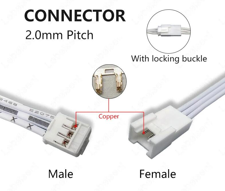 2468 24AWG 3pin PHB hookup wire Extension 