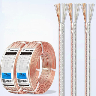 22AWG Parallel Gold Silver Speaker Cables Full Gauge Oxygen Free Copper Zip Wire 