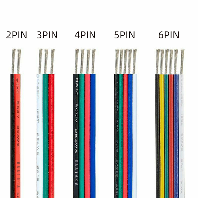 UL 1007 3PIN 4PIN 6PIN 20AWG Flexible Wire Cable Hook Up Wire for LED Strips 