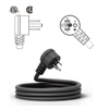 90-Degree Angled NEMA 5-15P To C5 Power Cord with Nylon Braided Cable - US Standard 3-Prong