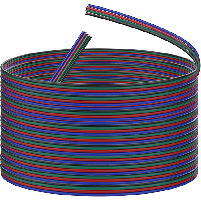 00m 4-Pin RGB Extension Wire for COB LED Strips | 22 Gauge