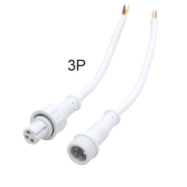 Waterproof Connector IP68 Full injection molded M12 connector Male Female Plug LED Connector,with 15cm Extension Cable for Car,Indoor/Outdoor LED Strip Lights