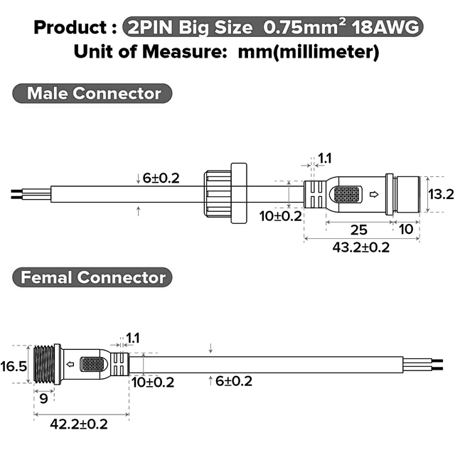 Full injection molded M12 connector male to female IP65 waterproof extension cable for Single Color 5630 5730 5050 etc LED Strip 22mm nut Big Size