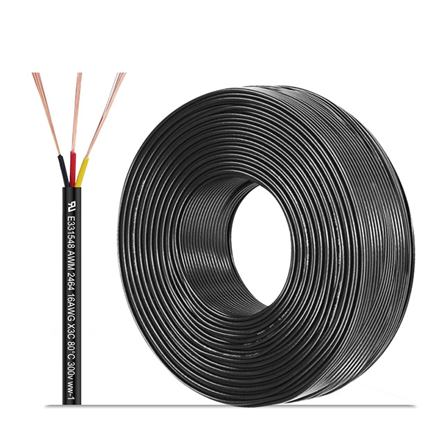 UL 2464 22AWG16AWG 3C Oxygen-Free Copper Wire Flexible Cable for LED Strip Installations 