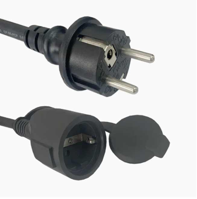 Schuko CEE7/7 Extension Cord 20m 16A 250V Waterproof H07RN Rubber