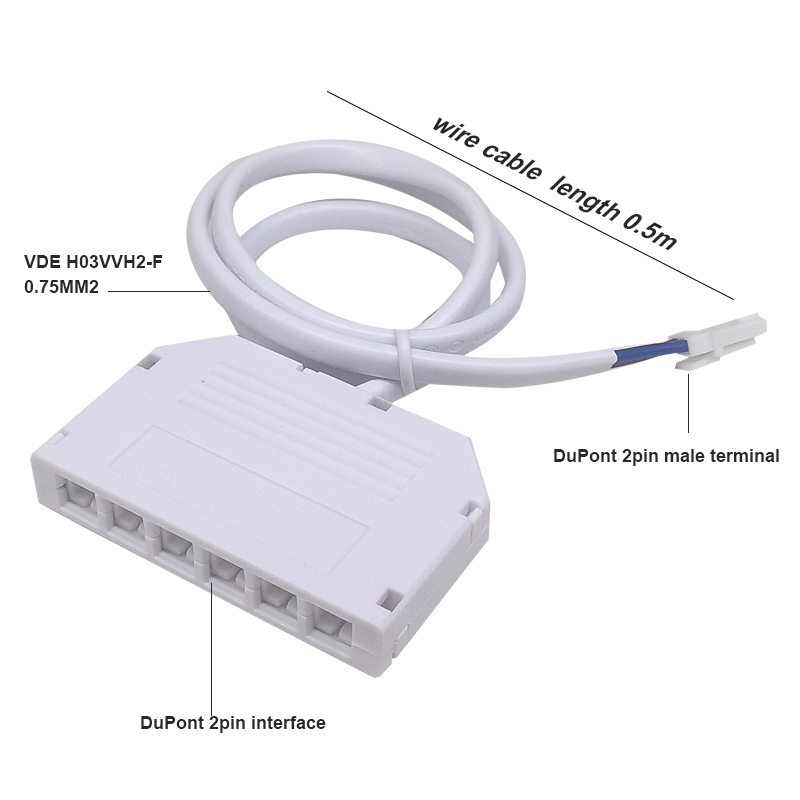 High power 5A 6 Way Junction Box for LED Lights Under Cabinets