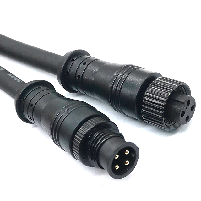 M12 Waterproof Extension Cable 4-Pin 18AWG IP67 - PVC/Rubber Wire for Car, Truck, Boat, Outdoor LED Strips