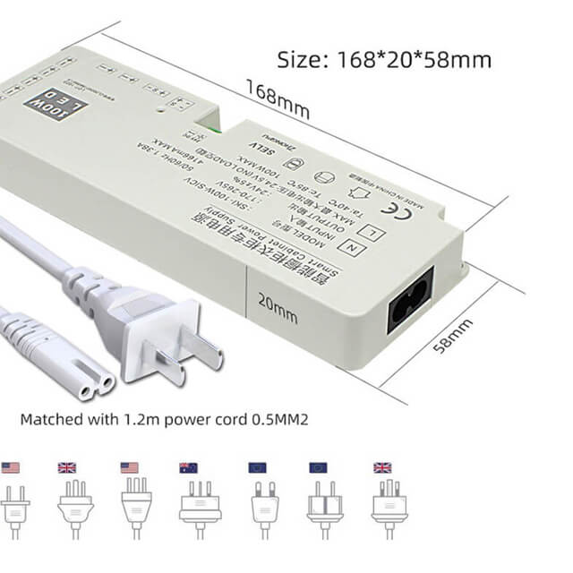 LED light power drive under cabinets and wardrobes