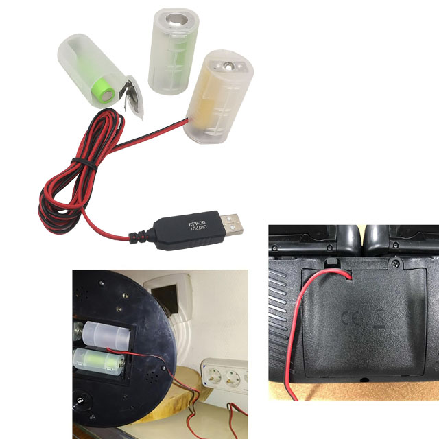 USB 4.5V D Cell Battery Eliminator 