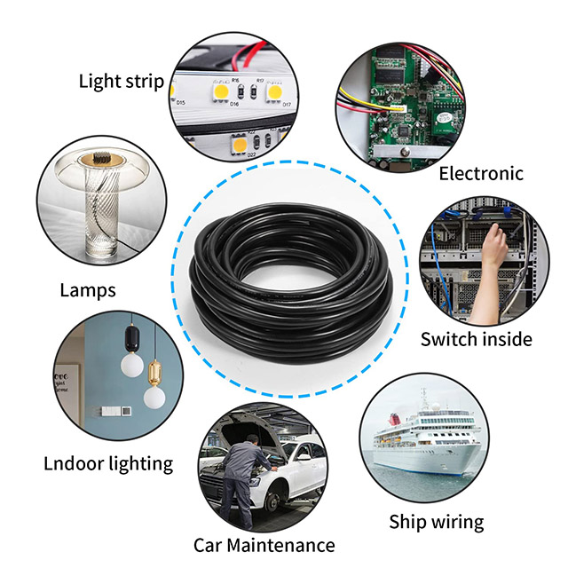 UL 2464 22AWG16AWG 3C Oxygen-Free Copper Wire Flexible Cable for LED Strip Installations 