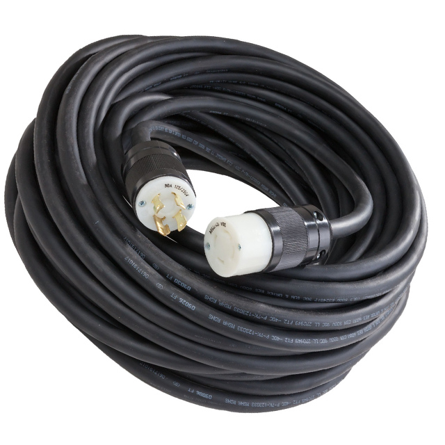 100FT 12/4 SOOW NEMA L16-20 Twist Lock Extension Cord, 480V 20A 3P4W