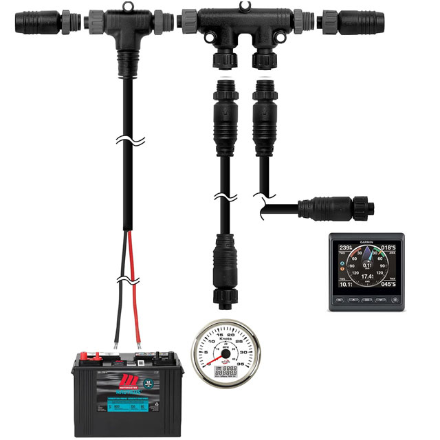 NMEA 2000 (N2K) Marine Network Starter Kit – 10 Ft Backbone & Drop Extension Cable