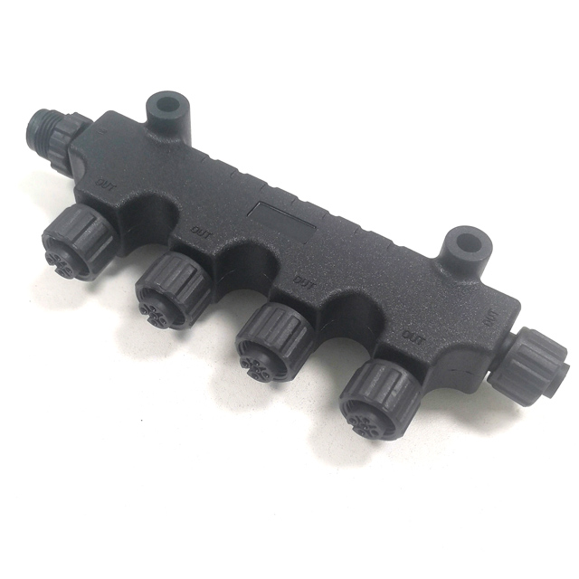 N2K M12 5Pin 4 Port Tee Connector IP67 NMEA 2000 T Adapter for Navico Lowrance Simrad Marine